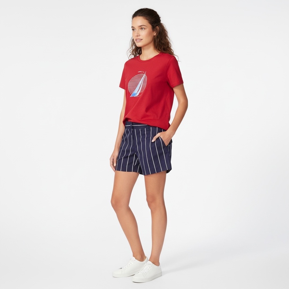 Nautica Twill Women's Navy Blue Pin Stripe Shorts Size 12